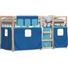 vidaXL Letto a Castello senza Materasso Blu 90x190cm Massello Pino
