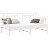 vidaXL Struttura per letto di giorno Bianco 90 x 200 cm Acciaio | spazio extra per gli ospiti, linee fluide e look contemporaneo, telaio in metallo resistente