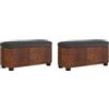 vidaXL Panche Portaoggetti 2 pz con Cuscino Marrone 69 cm Tifa