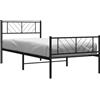 vidaXL Giroletto con Testiera e Pediera Metallo Nero 90x190 cm