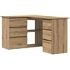vidaXL Hoekbureau 145x100x76 cm bewerkt hout artisanaal eikenkleur