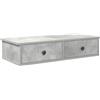 vidaXL Scaffale a Parete con Cassetti Grigio 80x31x17 cm in Truciolato