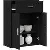 vidaXL Credenza Rovere Nero 60 x 30 x 84 cm Legno ingegnerizzato