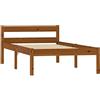 vidaXL Giroletto senza Materasso Ambrato Legno Massello Pino 90x200 cm