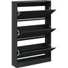 vidaXL Scarpiera Nera 80x21x125,5 cm in Legno Multistrato
