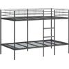 vidaXL Letto a Castello senza Materasso Nero 100x200 cm in Acciaio