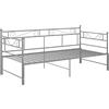 vidaXL Slaapbank uittrekbaar metaal grijs 90x200 cm