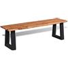 vidaXL Panca in Legno Massello di Acacia 160 cm Panchina Ingresso Divanetto