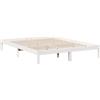 vidaXL Letto in legno massiccio extra lungo, senza materasso, struttura rete a doghe, matrimoniale 160 x 220 cm pino bianco