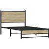vidaXL Giroletto senza Materaso in Metallo Rovere Sonoma 100x200 cm