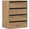 vidaXL Cassettiera Angolare Rovere Artigianale 60x41x76cm Multistrato