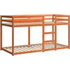 vidaXL Letto a Castello Marrone Cera 80x200 cm in Legno di Pino