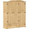 vidaXL Armadio Corona 151,5x52x186 cm in Legno Massello di Pino