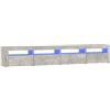vidaXL Mobile Porta TV con Luci LED Grigio Cemento 240x35x40 cm