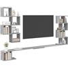vidaXL Mensola per TV da muro Sonoma grigio 200 x 15 x 94 cm, Soggiorno, Mobili Moderni, Mensole a Muro & Consolle, Mensola Flottante, Storage per Organizzazione Casa