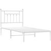 vidaXL Giroletto con Testiera Metallo Bianco 80x200 cm