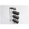 yikmid Carrello da cucina in metallo sottile con cestini estraibili, carrello a 4 livelli, scaffale per nicchia su ruote con 2 freni, per piccoli spazi, cucina, soggiorno, studio, bagno, acciaio al carbonio