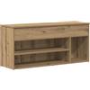 vidaXL Schoenenbank 102x30,5x45 cm bewerkt hout artisanaal eikenkleur