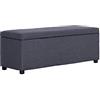 vidaXL Bankje met opbergvak 116 cm polyester donkergrijs