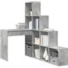 vidaXL Scrivania ad angolo Grigio cemento 101,5 x 149,5 x 149,5 cm