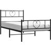 vidaXL Bedframe met hoofd- en voeteneinde metaal zwart 90x190 cm