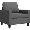 vidaXL Fauteuil 60 cm stof donkergrijs
