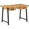vidaXL Scrivania con Cassetti 105x55x70 cm Legno Massello Mango Ferro