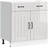 vidaXL Base da Cucina Lucca Bianco Lucido in Legno Multistrato