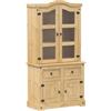 vidaXL Vitrinekast Corona 100x48,5x179 cm massief grenenhout