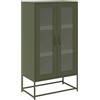 vidaXL Credenza Verde Oliva 68x39x123 cm in Acciaio