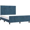 vidaXL Giroletto senza Materasso Blu Scuro 140x200 cm Velluto
