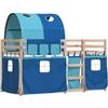 vidaXL Letto a Castello senza Materasso Blu 90x190cm Massello Pino