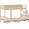 vidaXL Letto a Castello 80x200/120x200 cm in Legno Massello di Pino