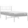 vidaXL Giroletto con Testiera Metallo Bianco 80x200 cm