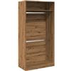 vidaXL Kledingkast 100x50x200 cm bewerkt hout artisanaal eikenkleurig