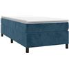 vidaXL Struttura Letto a Rete a Molle Blu Scuro 90x190 cm in Velluto