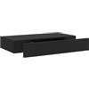 vidaXL Mensola a Muro Galleggianti con Cassetto Nera 48x25x8 cm