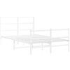 vidaXL Giroletto con Testiera e Pediera Metallo Bianco 120x190 cm