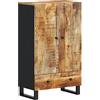 vidaXL Hoge kast met lade 60x33x100 cm massief mangohout en ijzer