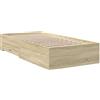 vidaXL Giroletto Cassetti Rovere Sonoma 90x200 cm Legno Multistrato