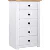 vidaXL Credenza Bianca 46x40x89 cm in Legno Massello di Pino Panama