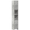 vidaXL Mobile da Bagno Grigio Cemento 30x30x183,5 cm Legno Multistrato