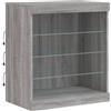 vidaXL Credenza con Luci LED Grigio Sonoma 60,5x37x67 cm