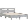 vidaXL Giroletto Testiera Grigio Cemento 120x200 cm Legno Multistrato