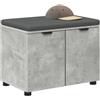 vidaXL Panca per ingresso con cuscino Grigio Cemento 60 x 38 x 46 cm