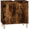 vidaXL Wastafelkast 58x33x60 cm bewerkt hout gerookt eikenkleurig