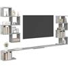 vidaXL Mensola per TV da muro Grigio Cemento 200 x 15 x 94 cm, Soggiorno, Mobili Moderni, Mensole a Muro & Consolle, Mensola Flottante, Storage per Organizzazione Casa