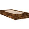 vidaXL Giroletto con Cassetti Rovere Fumo 90x200 cm Legno Multistrato