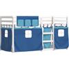 vidaXL Letto a Castello senza Materasso Blu 80x200 cm Massello Pino
