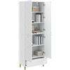 vidaXL Set di 2 armadi in legno di ingegneria, bianco lucido, set di mobili eleganti per ufficio, soggiorno moderno, decorazione funzionale, compatto ed elegante